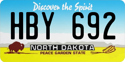 ND license plate HBY692