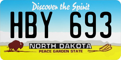 ND license plate HBY693