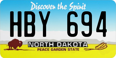 ND license plate HBY694