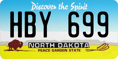 ND license plate HBY699