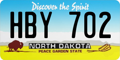 ND license plate HBY702