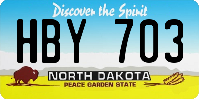 ND license plate HBY703