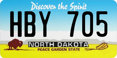 ND license plate HBY705