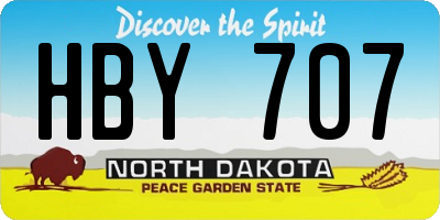 ND license plate HBY707