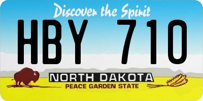 ND license plate HBY710