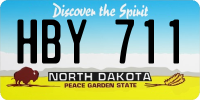 ND license plate HBY711