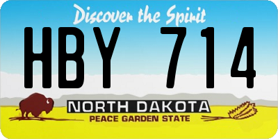 ND license plate HBY714