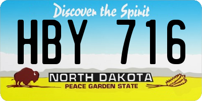 ND license plate HBY716