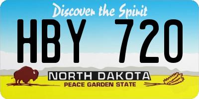 ND license plate HBY720