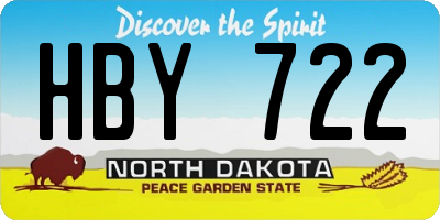 ND license plate HBY722