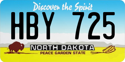 ND license plate HBY725