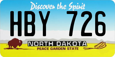 ND license plate HBY726