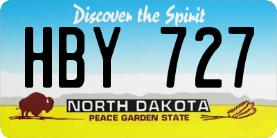 ND license plate HBY727