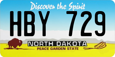 ND license plate HBY729