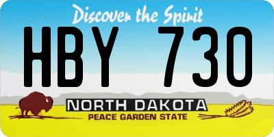ND license plate HBY730