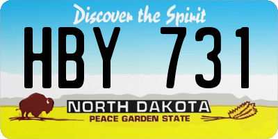 ND license plate HBY731