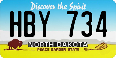 ND license plate HBY734