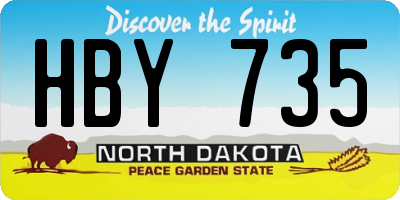 ND license plate HBY735