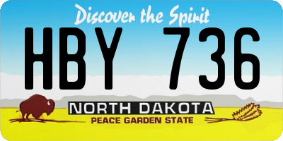 ND license plate HBY736