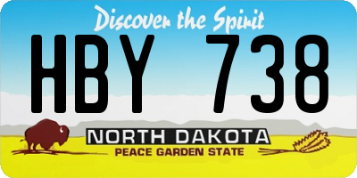 ND license plate HBY738