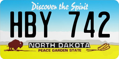 ND license plate HBY742