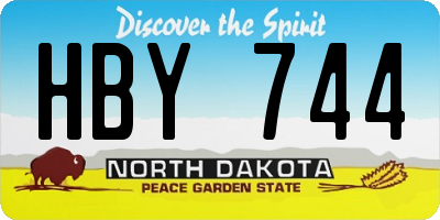 ND license plate HBY744