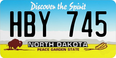 ND license plate HBY745