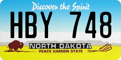 ND license plate HBY748