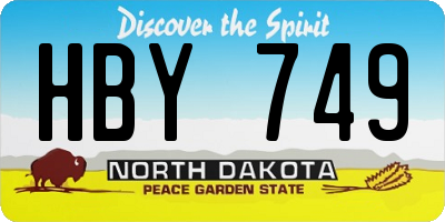 ND license plate HBY749