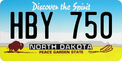 ND license plate HBY750