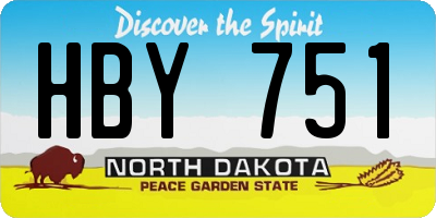 ND license plate HBY751