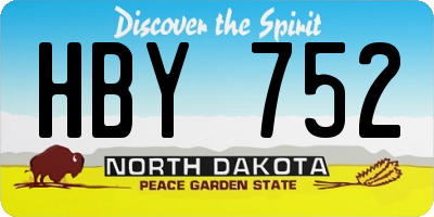 ND license plate HBY752