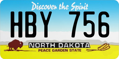 ND license plate HBY756