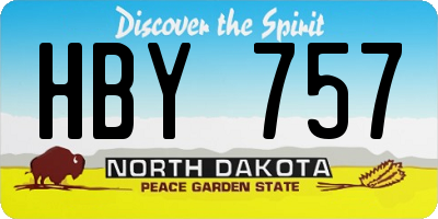 ND license plate HBY757