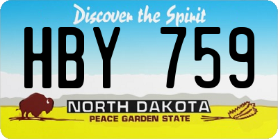 ND license plate HBY759