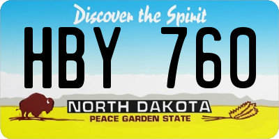 ND license plate HBY760