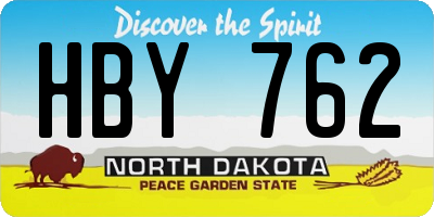 ND license plate HBY762