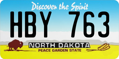 ND license plate HBY763