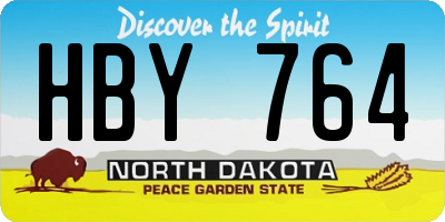 ND license plate HBY764
