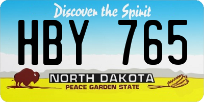 ND license plate HBY765