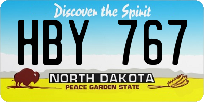 ND license plate HBY767