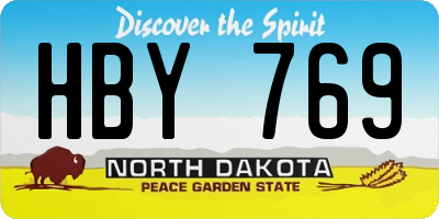 ND license plate HBY769