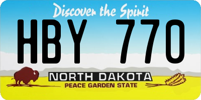 ND license plate HBY770