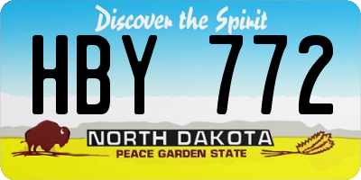 ND license plate HBY772