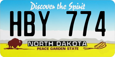 ND license plate HBY774