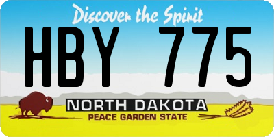 ND license plate HBY775