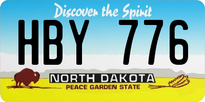 ND license plate HBY776