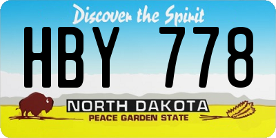 ND license plate HBY778