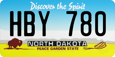 ND license plate HBY780