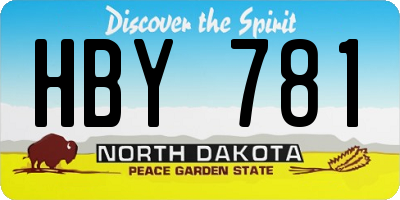 ND license plate HBY781